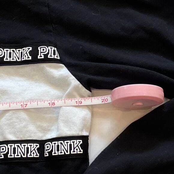Victoria's Secret PINK Black White Rugby, Stripe Long Sleeve Polo Collar, Size S - Picture 14 of 15